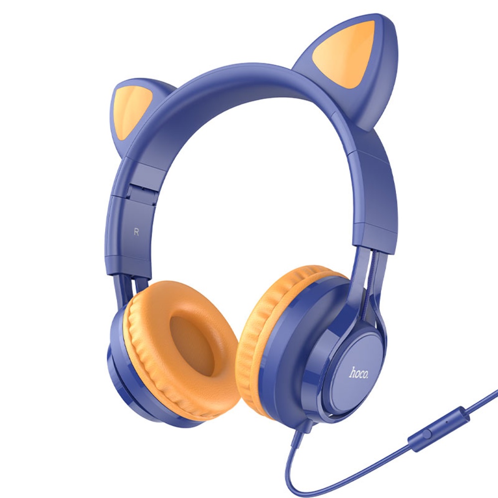 Наушники накладные Hoco W36 Cat Ear с ушками Jack 3.5 dream blue