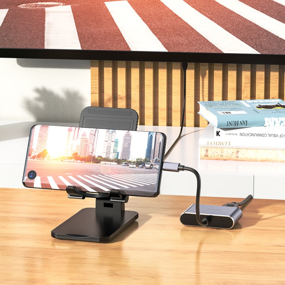 Мультиадаптер хаб Hoco HB29 2в1 Type-C to HDMI (F)/ VGA (F) 0.15m