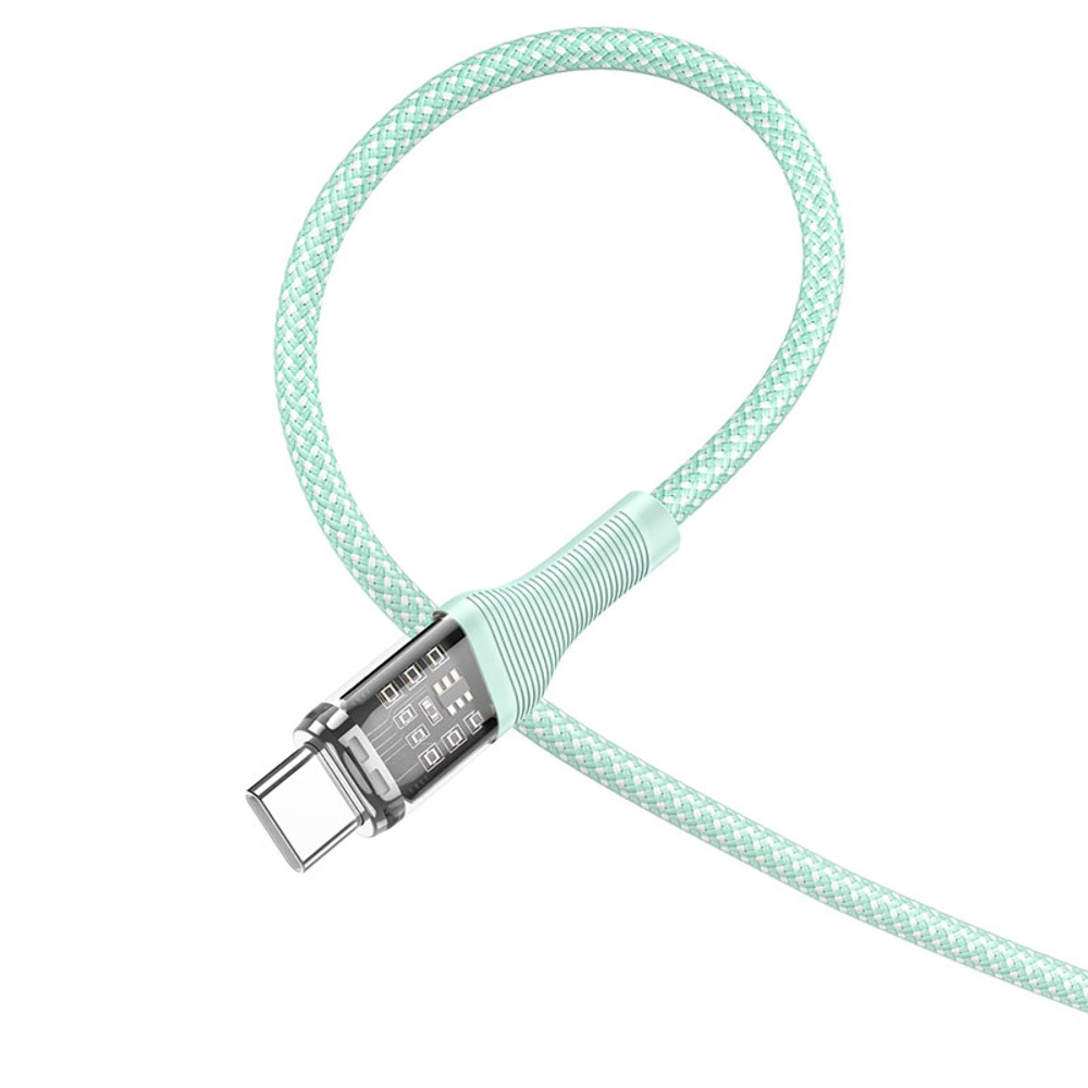 Кабель Hoco U111 Type-C to Type-C PD 60W 1.2m green