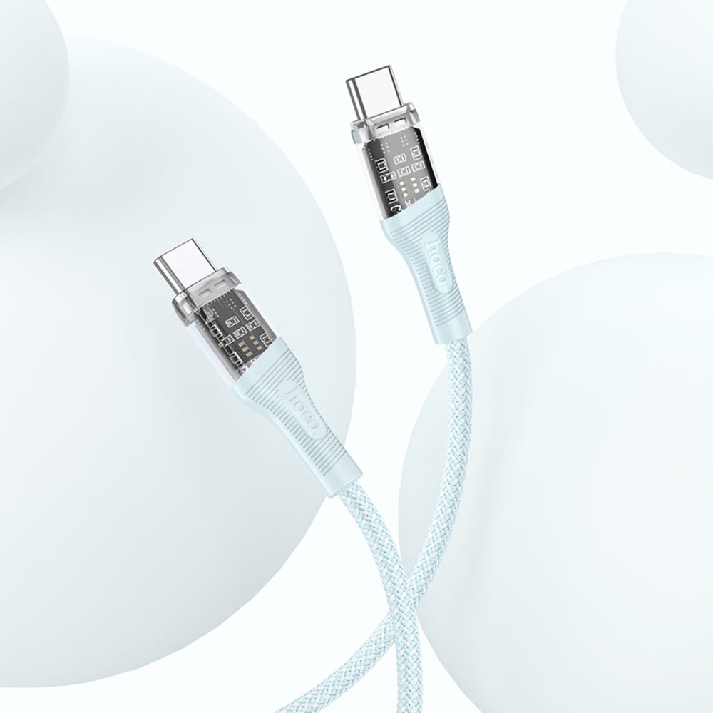 Кабель Hoco U111 Type-C to Type-C PD 60W 1.2m blue