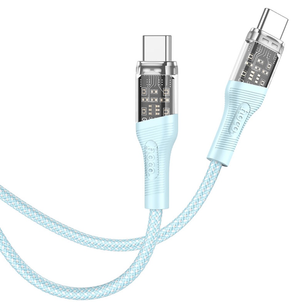 Кабель Hoco U111 Type-C to Type-C PD 60W 1.2m blue