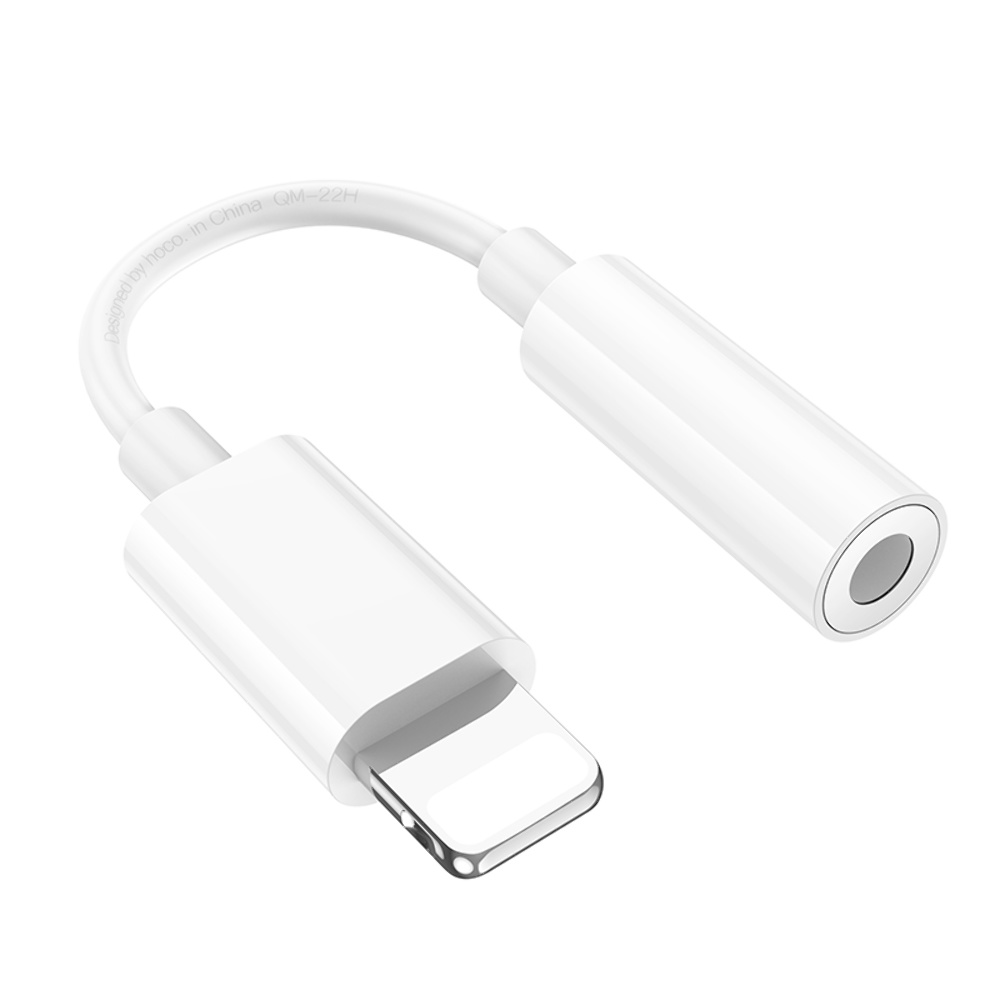 Адаптер переходник Hoco LS34 аудио конвертер Lightning to Jack 3.5 (F) 0.08m белый