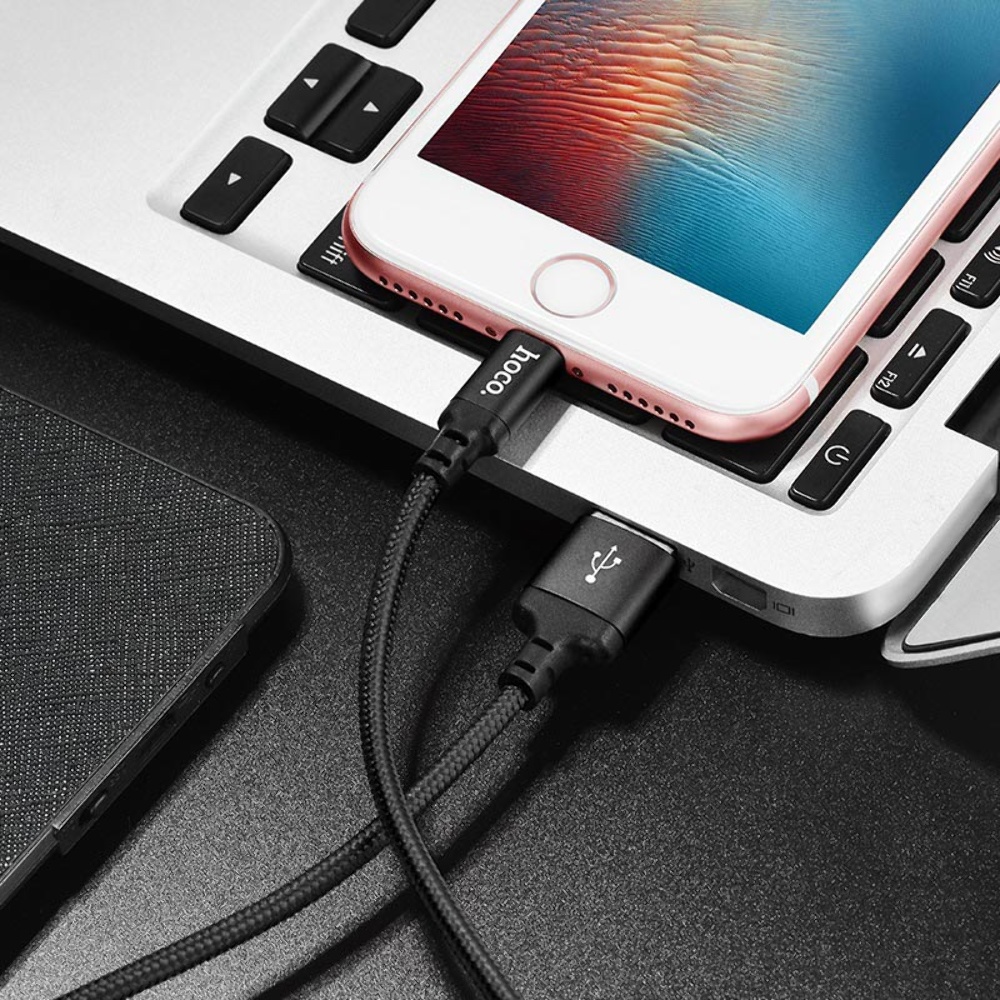 Кабель Hoco X14 USB to Lightning 2m black
