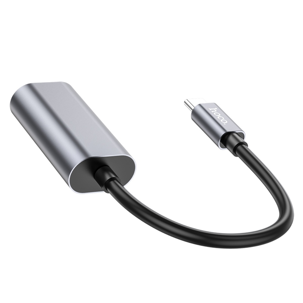 Адаптер переходник Hoco UA21 Type-C to VGA (F) 0.13m черно-серебристый