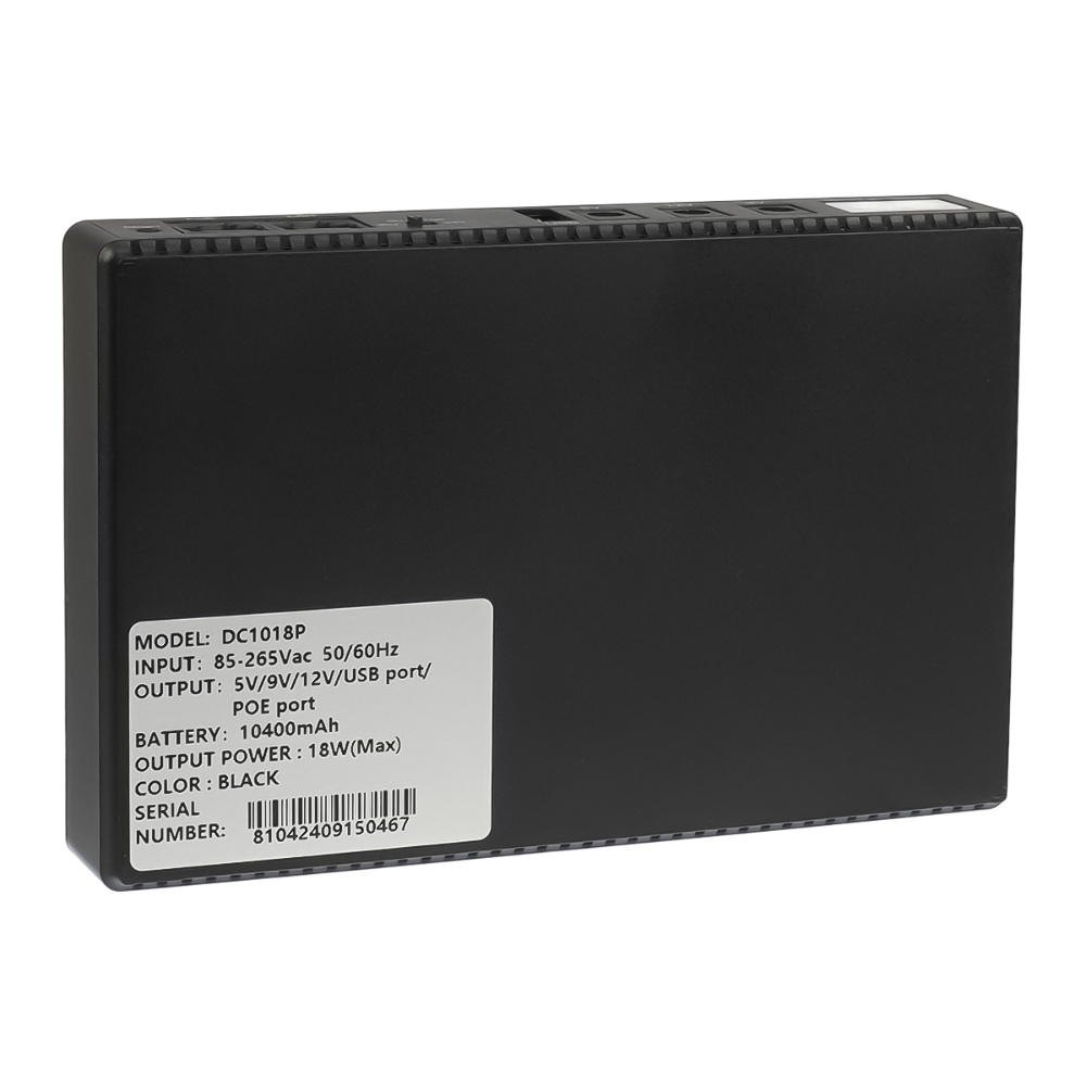 Источник бесперебойного питания для сетевого оборудования DC1018P 12V/ 9V/ 5V 10400 mAh чёрный