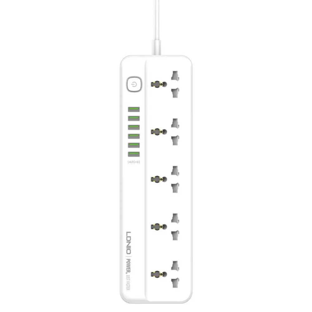 Сетевое зарядное устройство удлинитель Ldnio SC5614 6 USB 5 розеток 2m белый