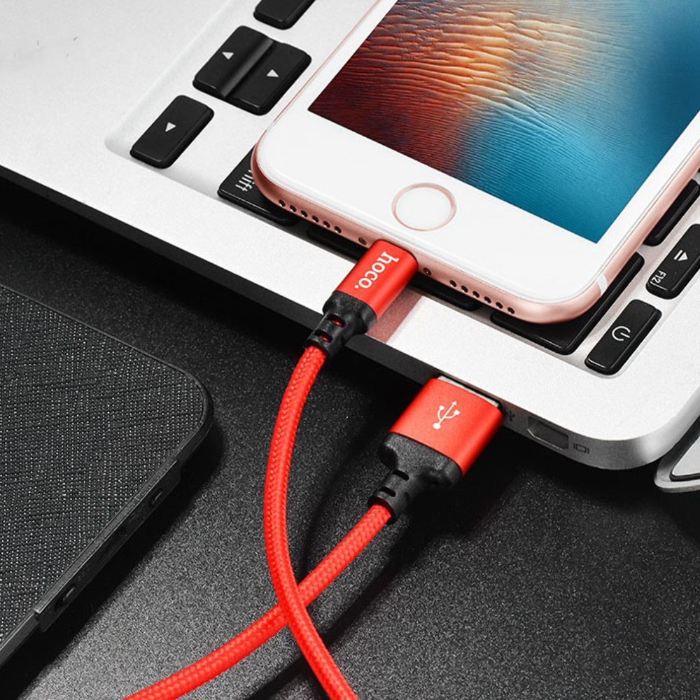 Кабель Hoco X14 USB to Lightning 2m red