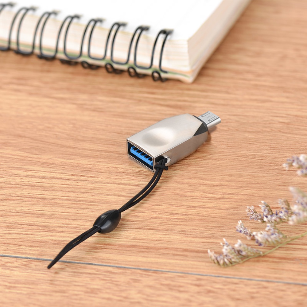 Адаптер переходник Hoco UA10 MicroUSB to USB 3.0 (F) серебристый