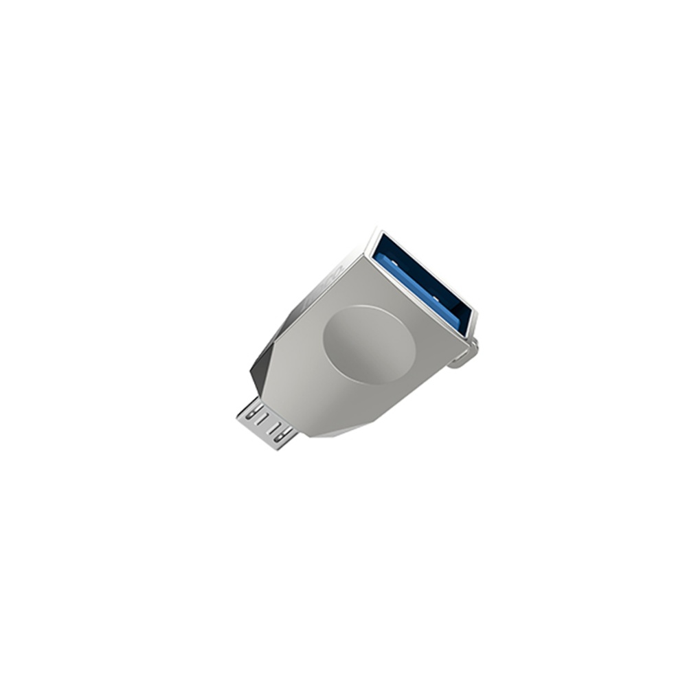 Адаптер переходник Hoco UA10 MicroUSB to USB 3.0 (F) серебристый