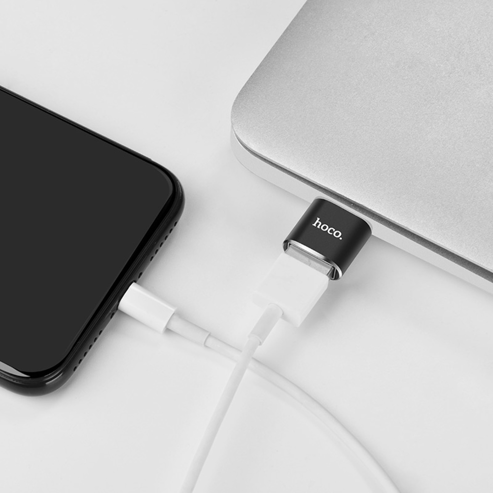 Адаптер переходник Hoco UA5 Type-C to USB 2.0 (F) черный