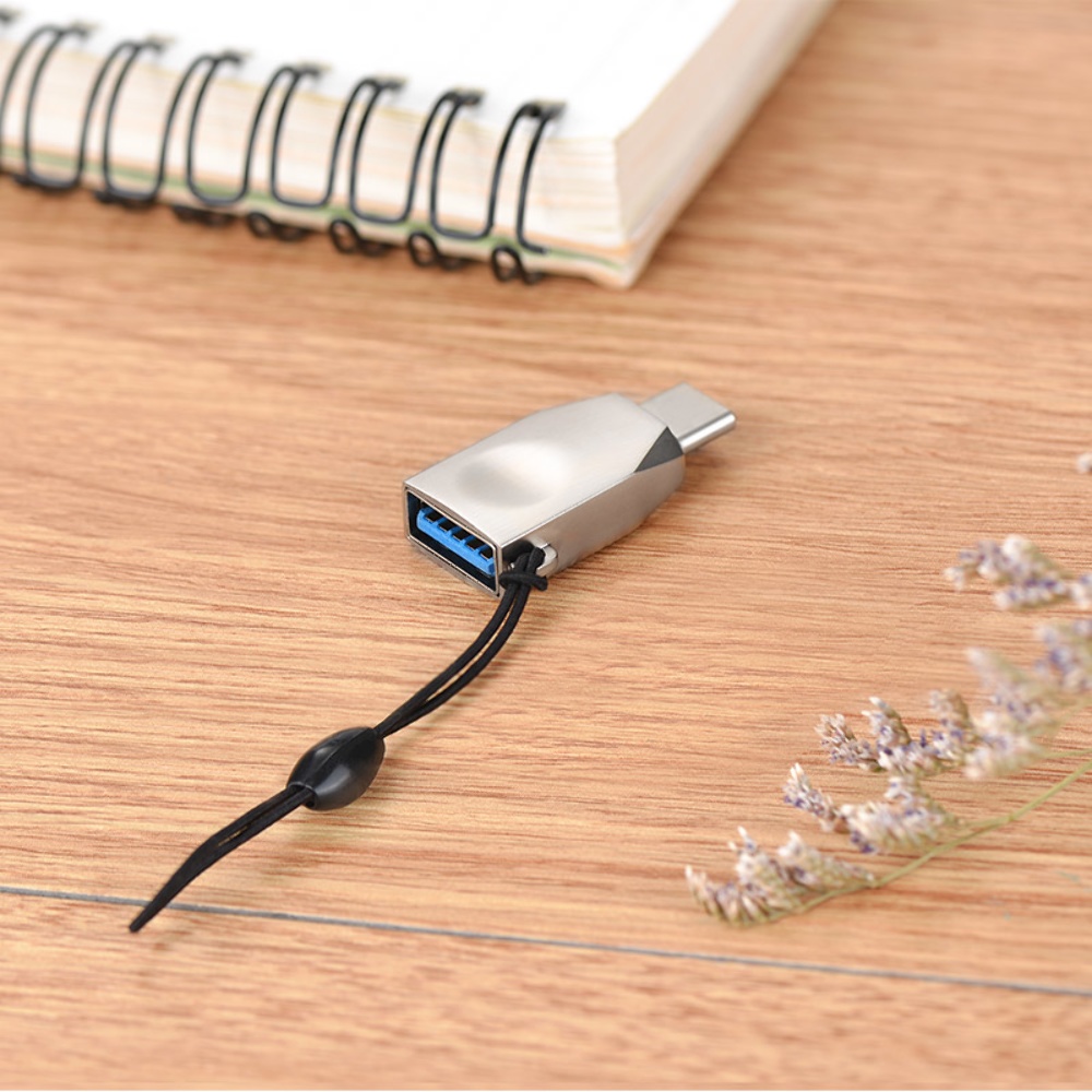 Адаптер переходник Hoco UA9 Type-C to USB 3.0 (F) серебристый