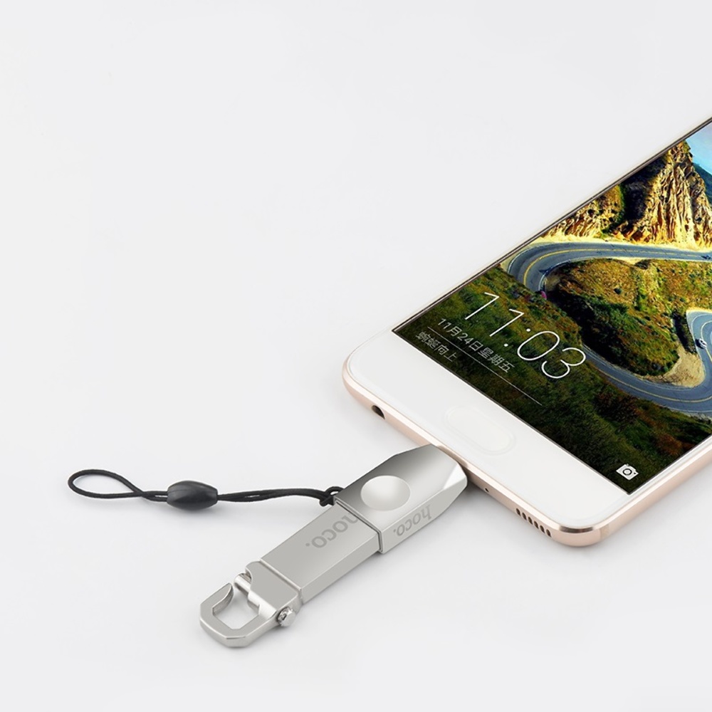 Адаптер переходник Hoco UA9 Type-C to USB 3.0 (F) серебристый