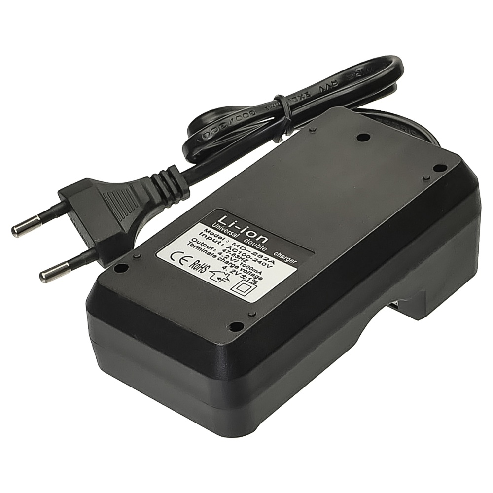 Сетевое зарядное устройство MD-282A 4.2V 1000mA для аккумуляторов 18650/ 16340/ 26650/ 14500 и других, 2 слота