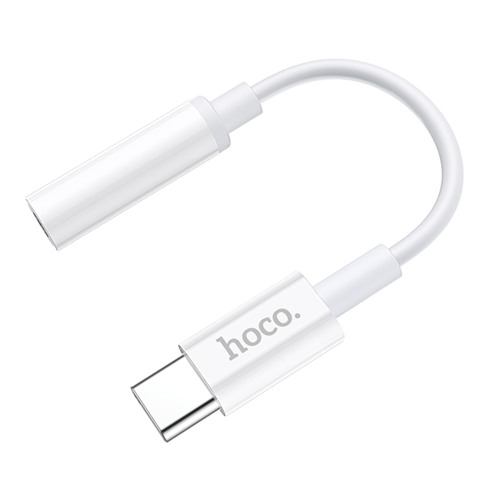 Адаптер переходник Hoco LS30 аудио конвертер Type-C to Jack 3.5 (F) 0.115m белый
