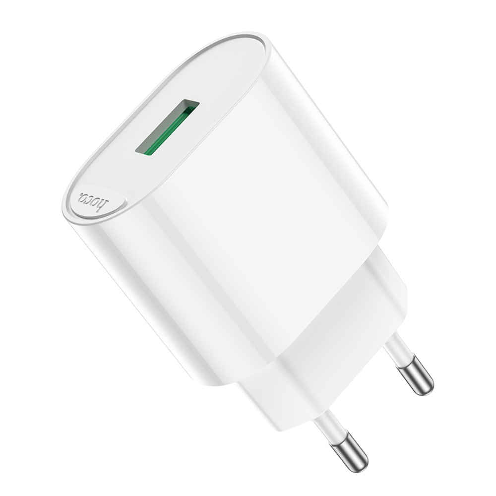 Сетевое зарядное устройство Hoco C109A USB QC 18W белое