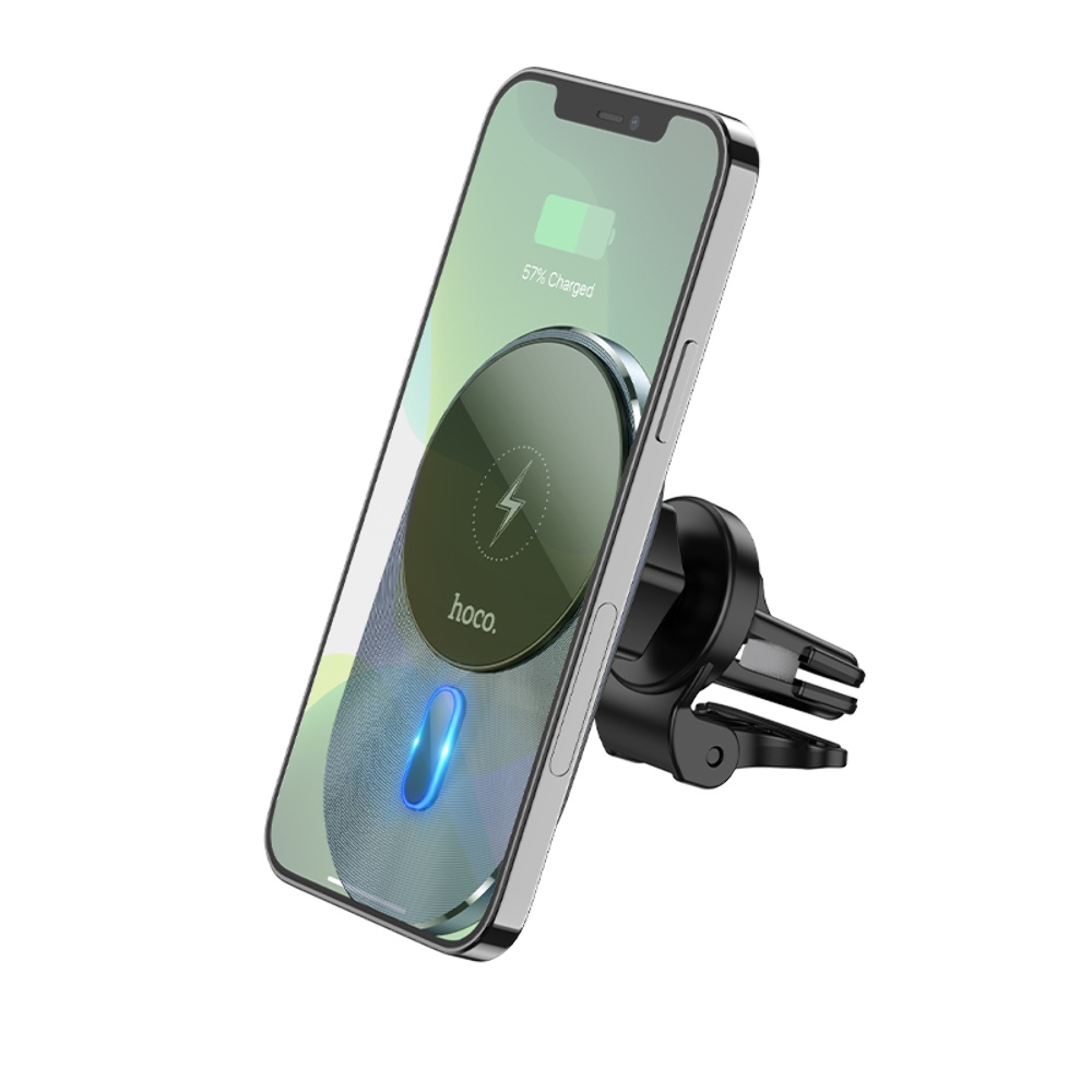 Автодержатель Hoco CA91 магнитный с беспроводной зарядкой 15W gray