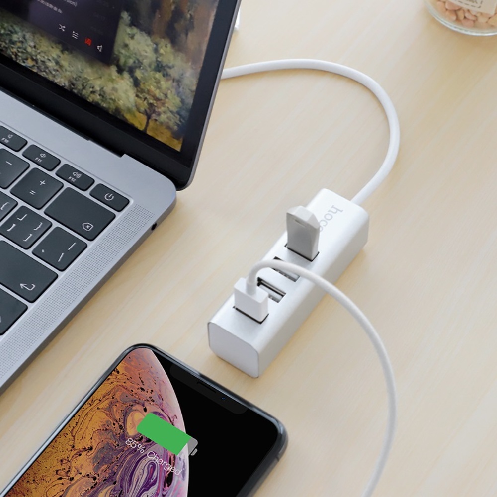 Мультиадаптер хаб Hoco HB1 4в1 Type-C to 4 USB 2.0 (F) 0.8m