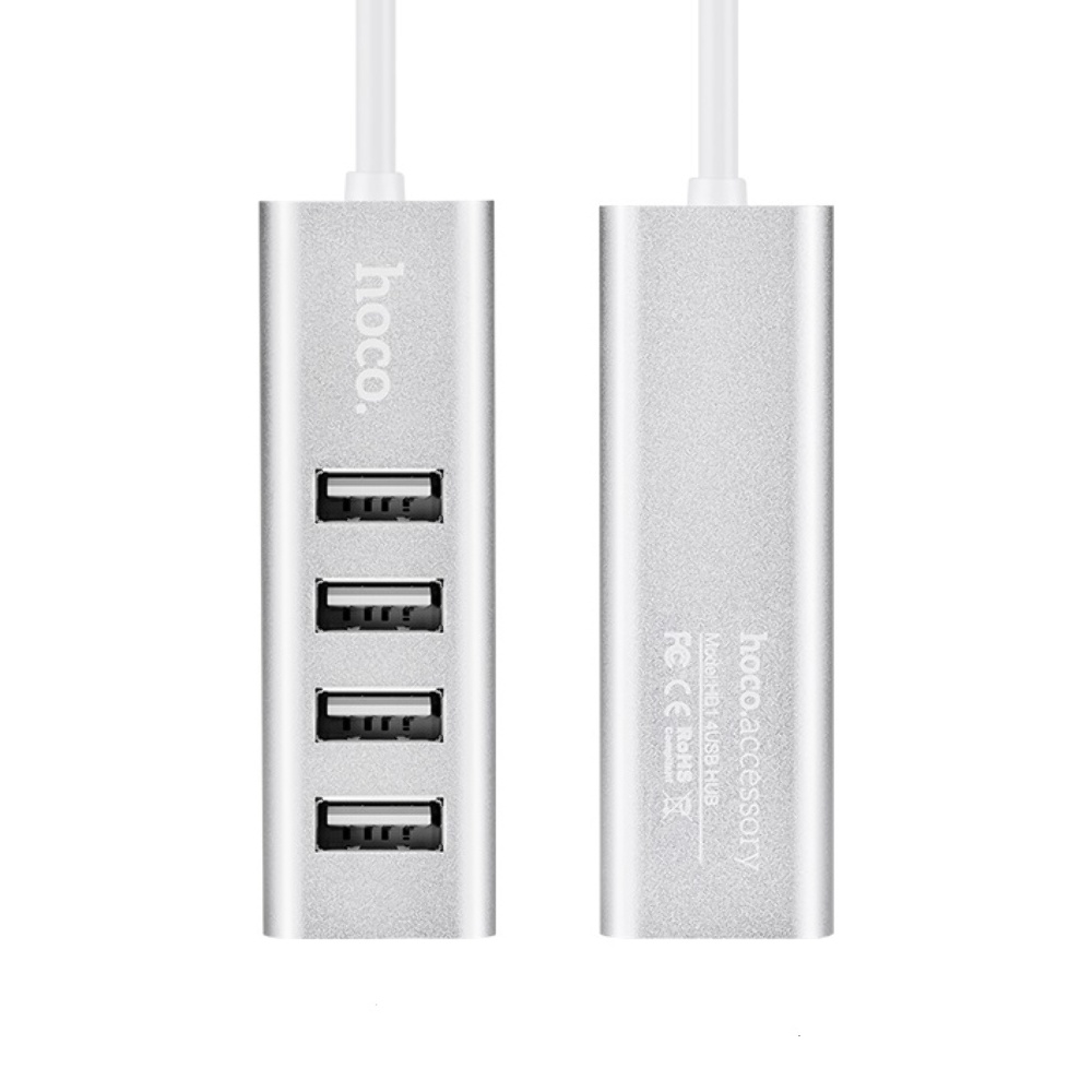 Мультиадаптер хаб Hoco HB1 4в1 Type-C to 4 USB 2.0 (F) 0.8m