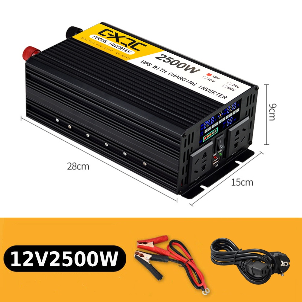 Инвертор GXQC SFX-1000W/ 2500W DC 12V - AC 220V с функцией зарядки аккумулятора