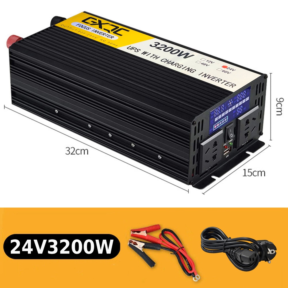 Инвертор GXQC SFX-1200W/ 3200W DC 24V - AC 220V с функцией зарядки аккумулятора