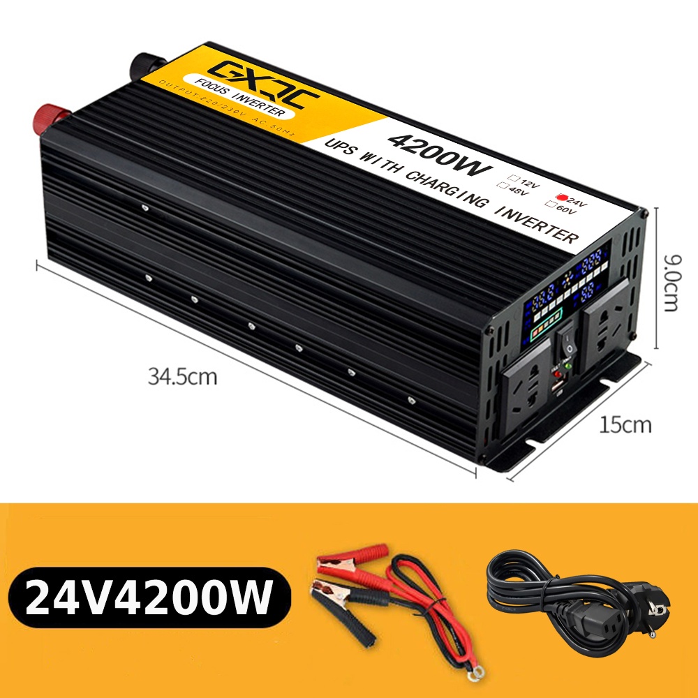 Инвертор GXQC SFX-1500W/ 4200W DC 24V - AC 220V с функцией зарядки аккумулятора