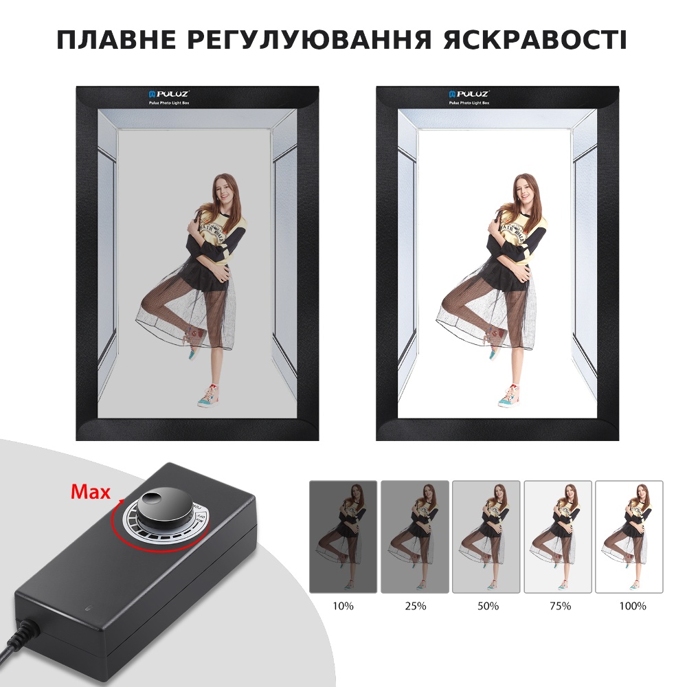 Лайткуб (фотобокс) Puluz PU5210EU LED (200 х 120 х 80 см) чёрный