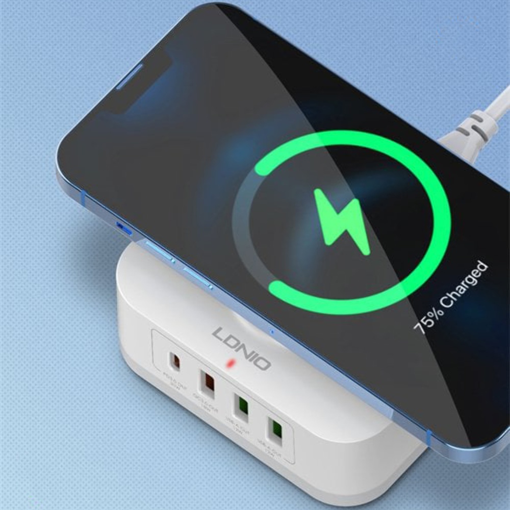 Беспроводное зарядное устройство Ldnio AW004 3 USB/ Type-C QC PD 32W белое