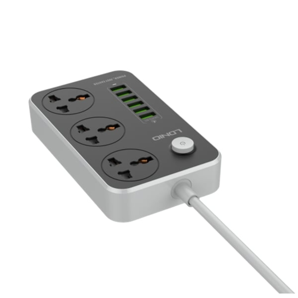 Сетевое зарядное устройство удлинитель Ldnio SC3604 6 USB 3 розетки 2m серо-черный