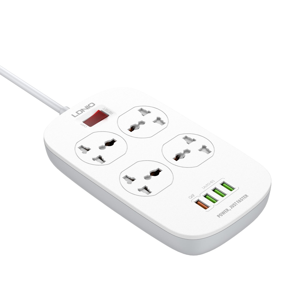 Сетевое зарядное устройство удлинитель Ldnio SC4407 4 USB 4 розетки 2m белый