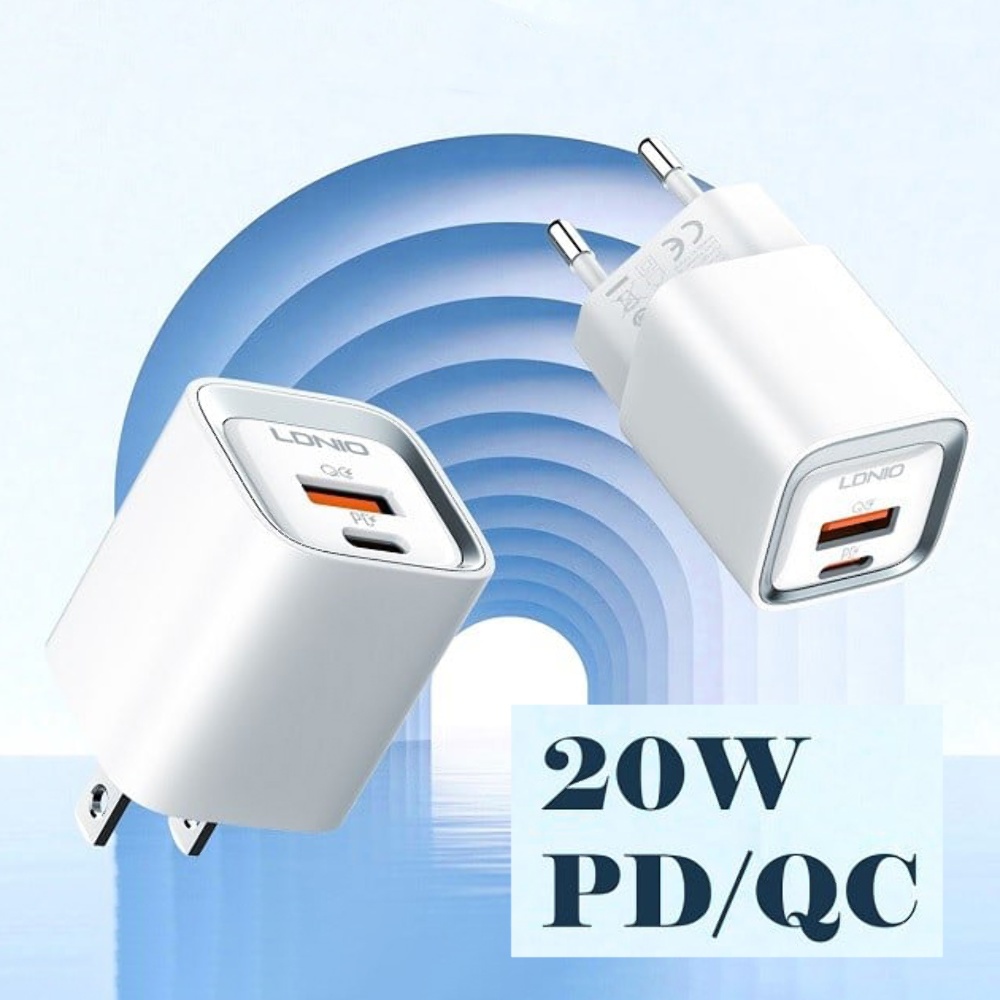 Сетевое зарядное устройство Ldnio A2318C USB/ Type-C QC PD белое + кабель Type-C to Lightning