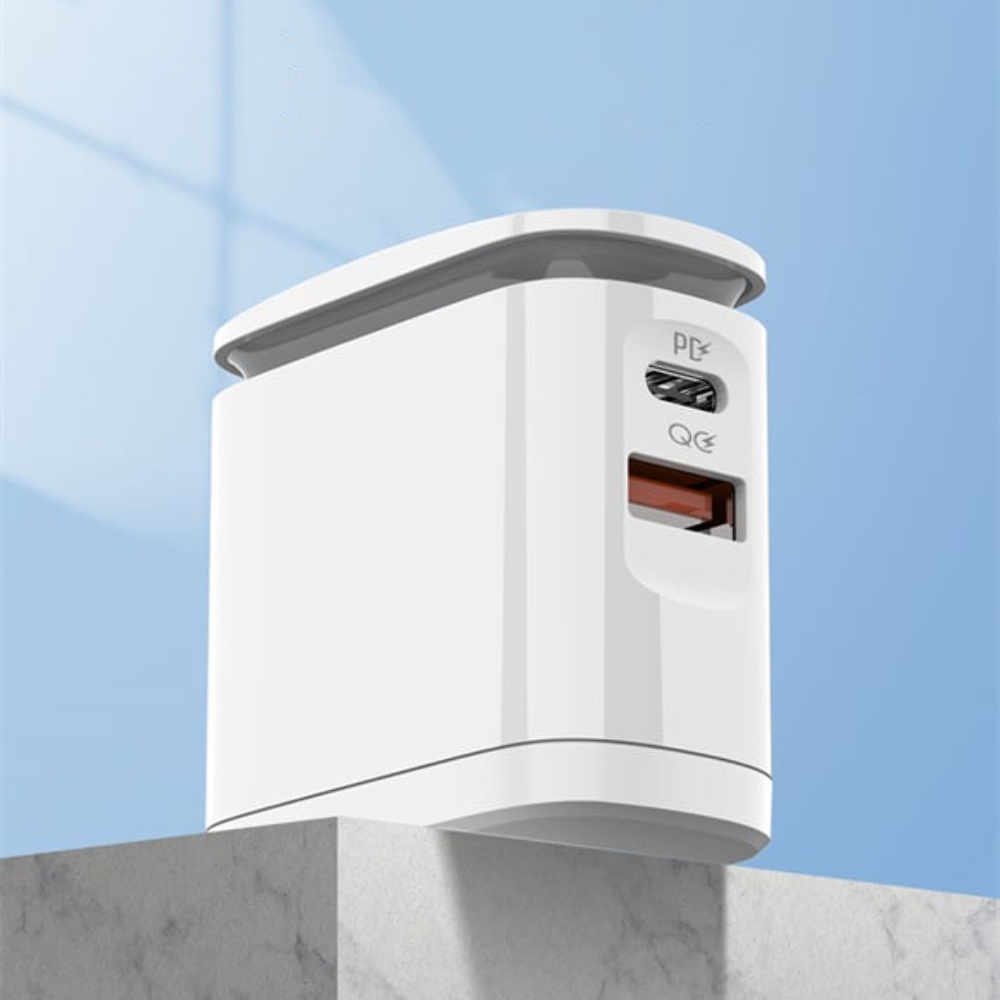 Сетевое зарядное устройство Ldnio A2423C USB/ Type-C QC PD 25W ночник белое + кабель Type-C to Lightning