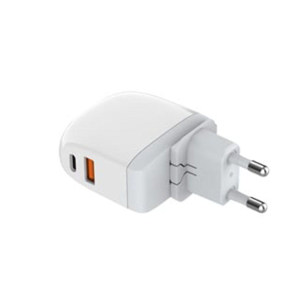 Сетевое зарядное устройство Ldnio A2522C USB/ Type-C QC PD 30W с дисплеем белое + кабель Type-C to Type-C