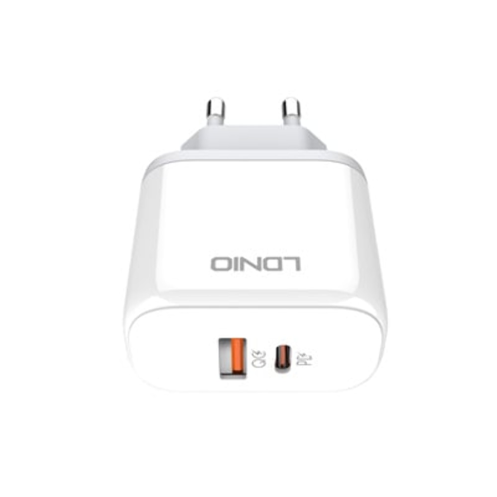 Сетевое зарядное устройство Ldnio A2526C USB/ Type-C QC PD 45W белое + кабель Type-С to Type-С