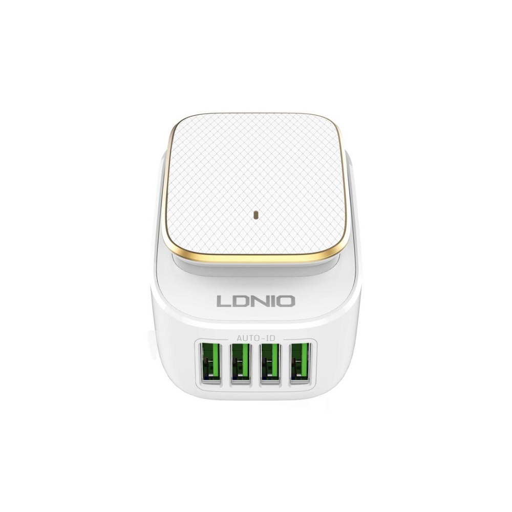 Сетевое зарядное устройство Ldnio A4405 4 USB ночник белое + кабель USB to Type-C