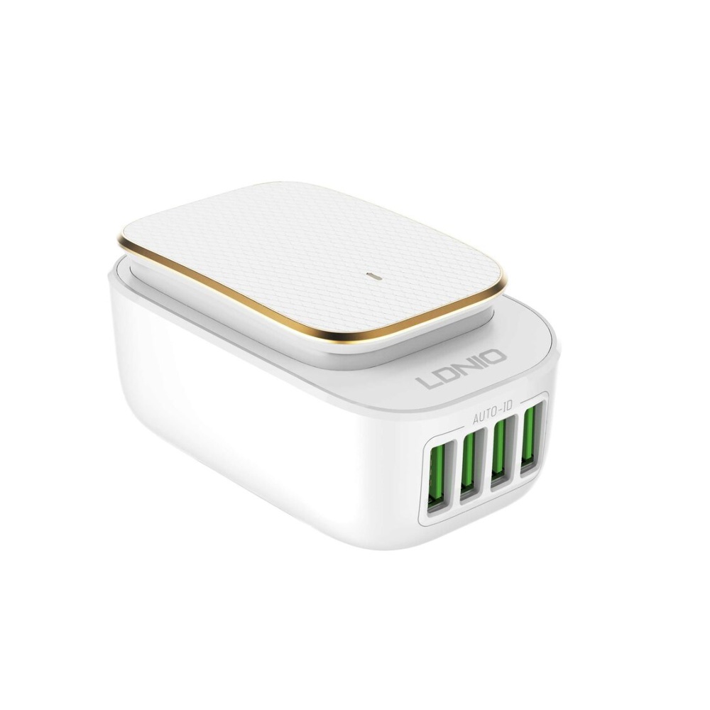Сетевое зарядное устройство Ldnio A4405 4 USB ночник белое + кабель USB to Type-C