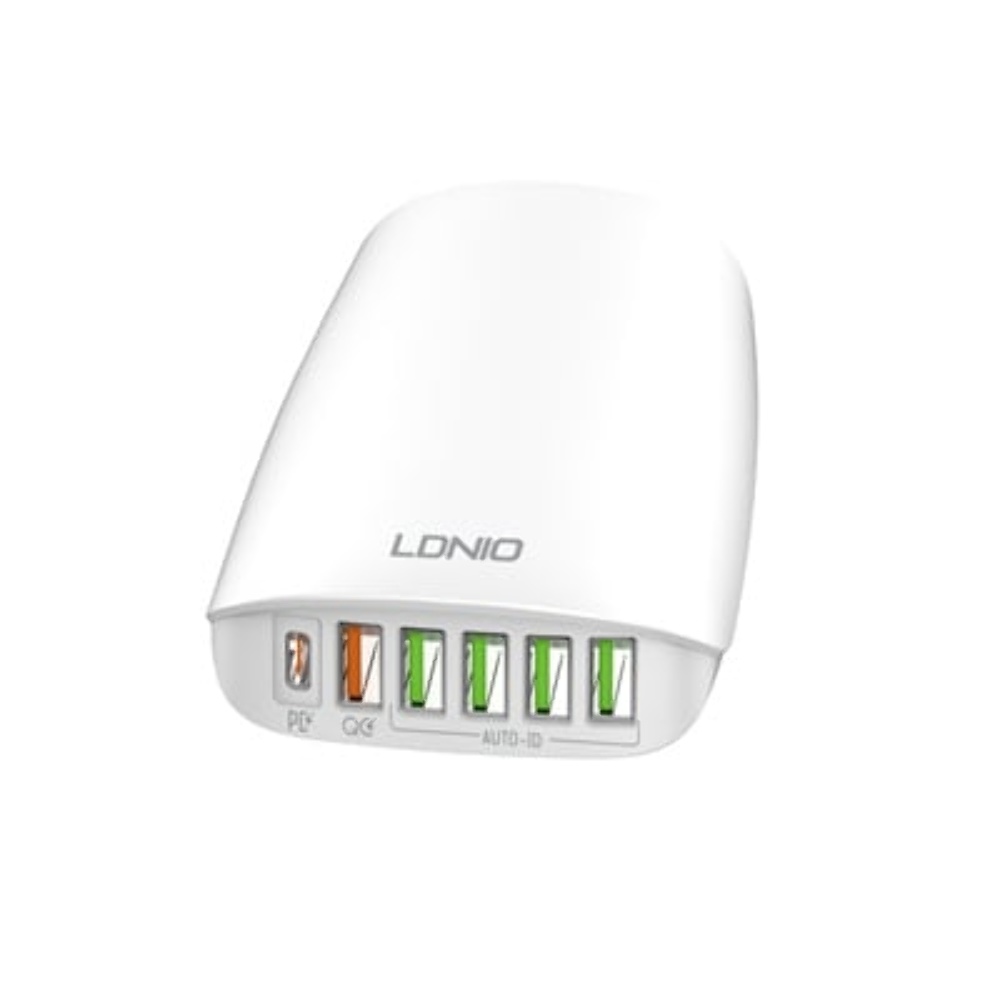 Сетевое зарядное устройство Ldnio A6573C 5 USB/ Type-C QC PD 65W белое