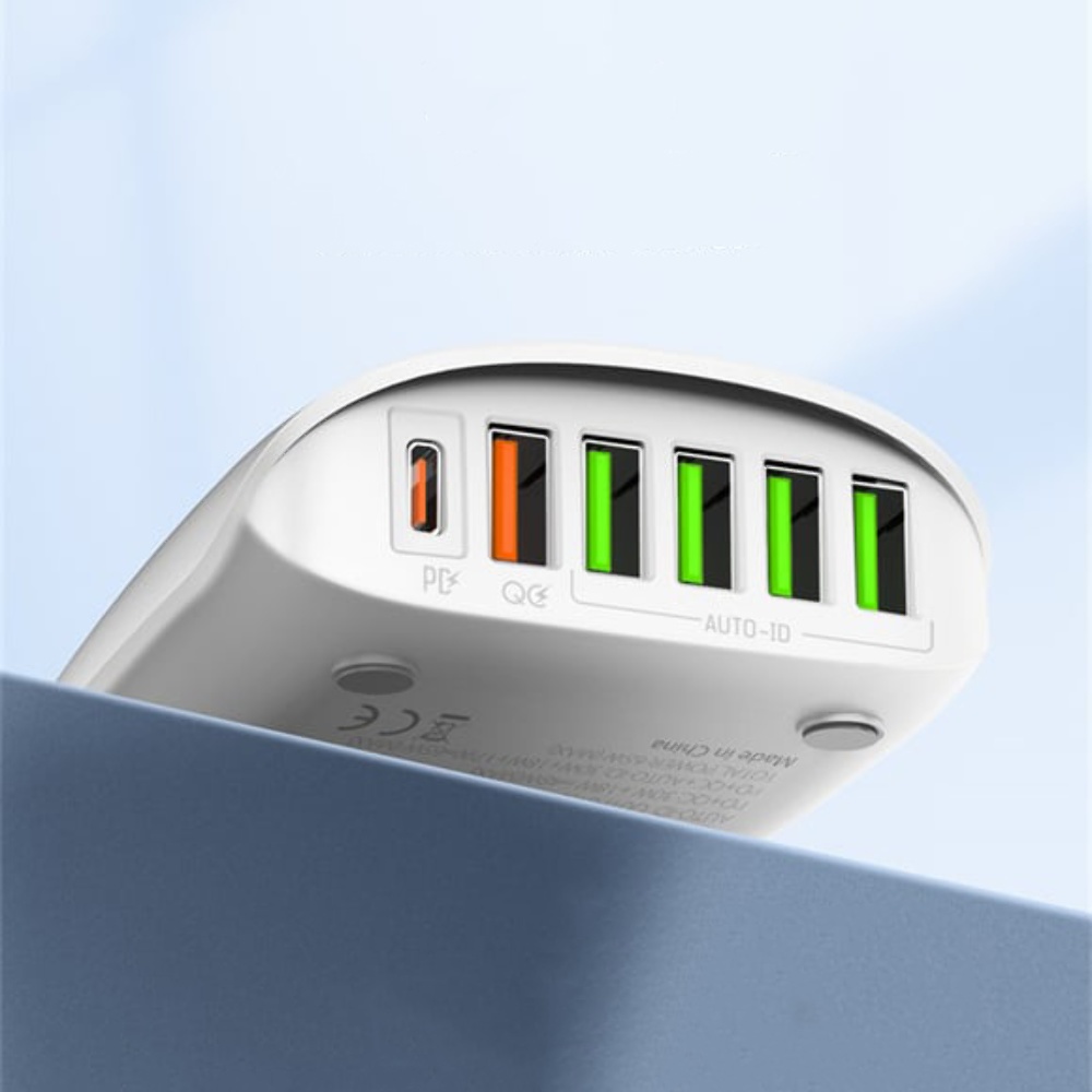 Сетевое зарядное устройство Ldnio A6573C 5 USB/ Type-C QC PD 65W белое