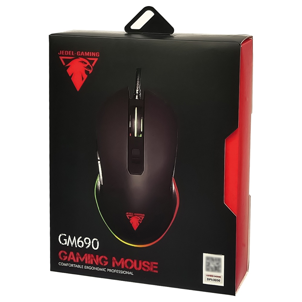Игровая мышь Jedel GM690 3200 DPI с RGB подсветкой черная