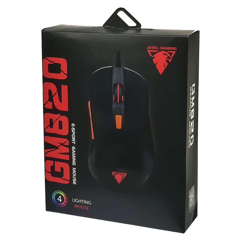 Игровая мышь Jedel GM820 3200 DPI с RGB подсветкой черная