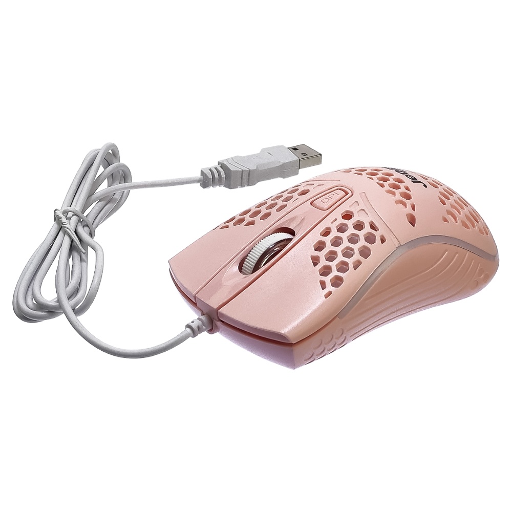 Мышь Jedel CP77 2000 DPI с RGB подсветкой розовая