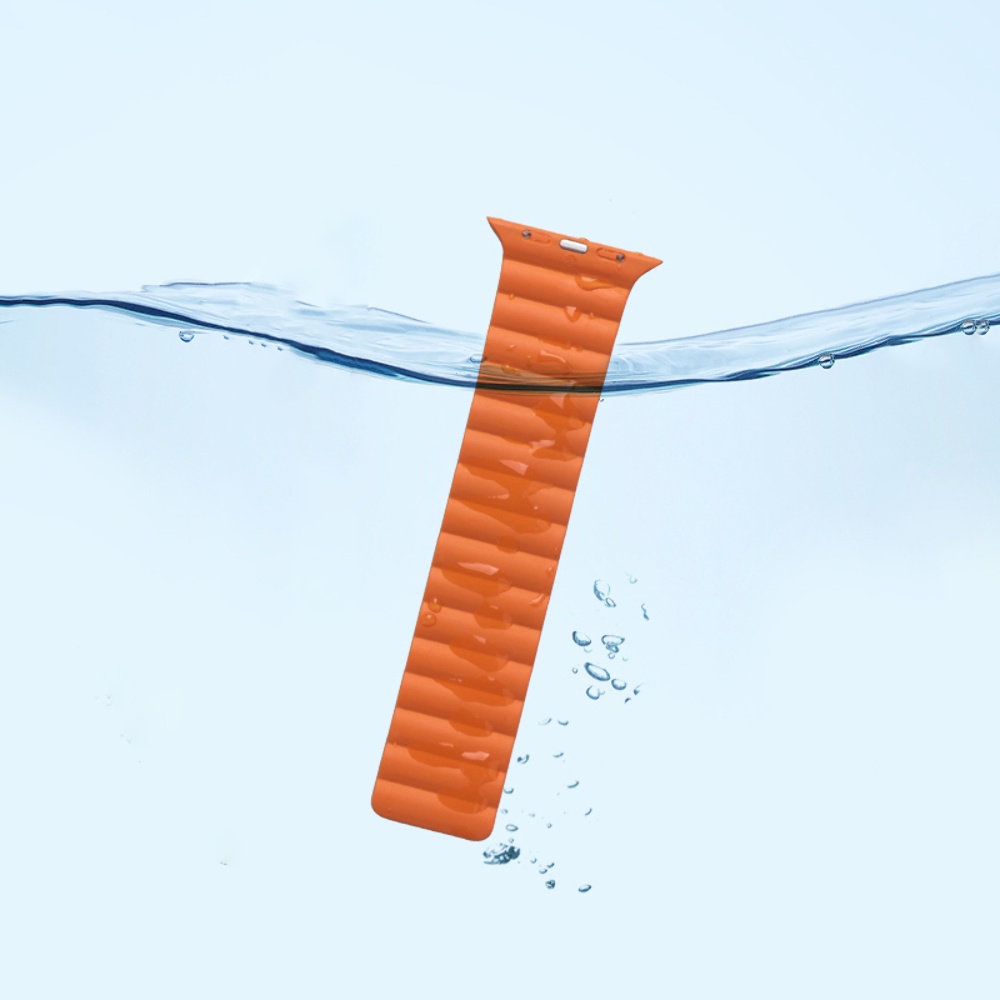 Ремешок силиконовый Hoco iWatch WA07 magnetic 38/ 40/ 41mm grey orange