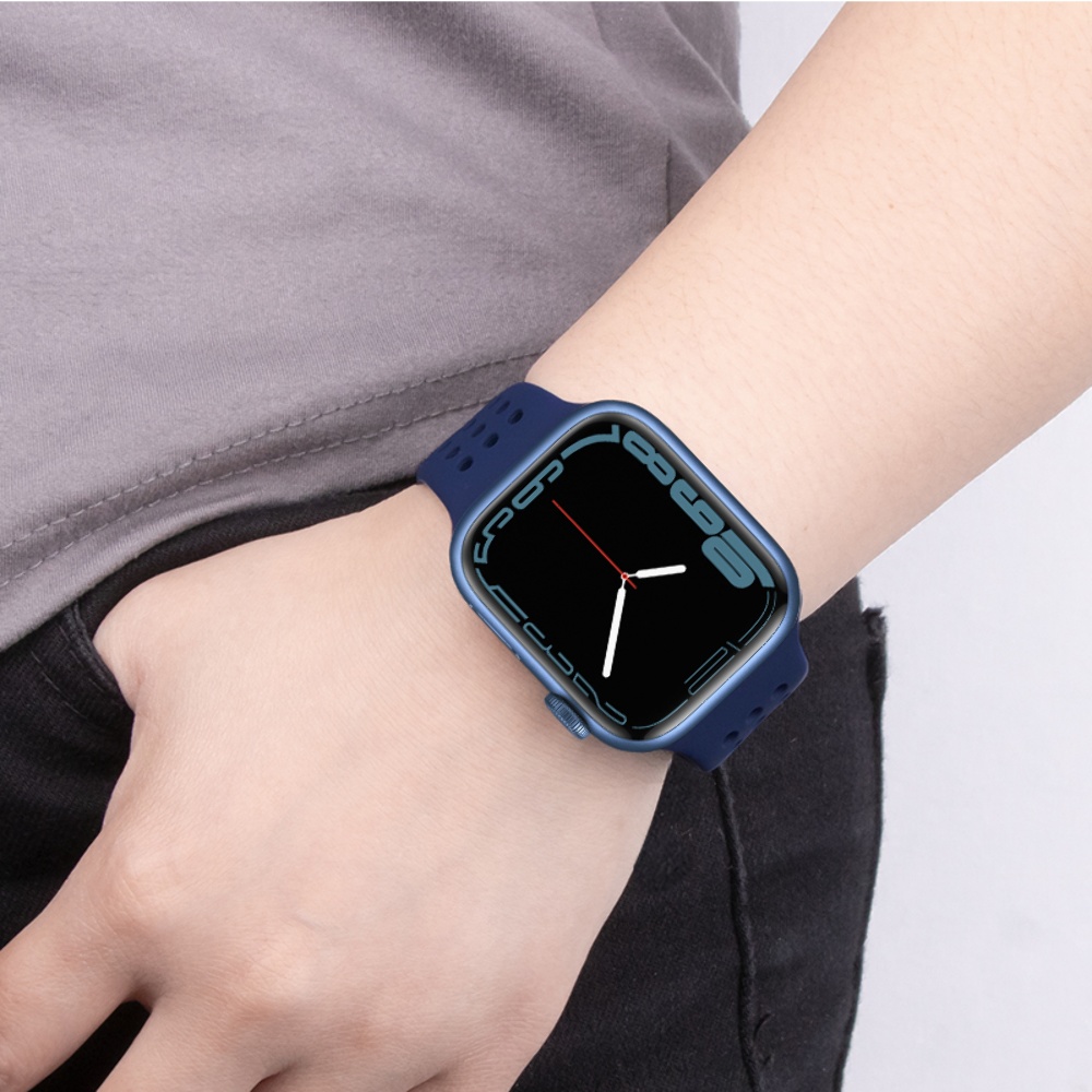 Ремешок силиконовый Hoco iWatch WA08 honeycomb 42/ 44/ 45/ 49mm evening blue