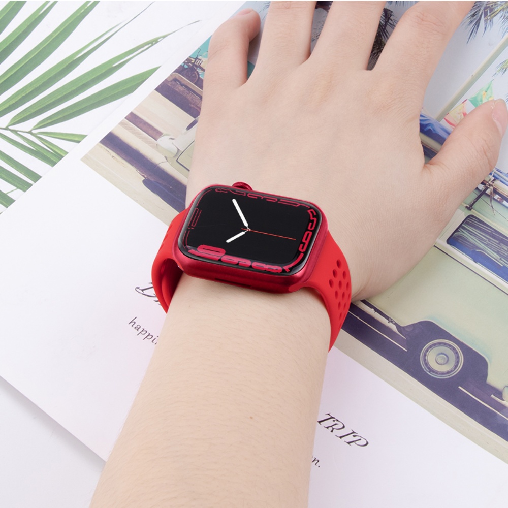 Ремешок силиконовый Hoco iWatch WA08 honeycomb 42/ 44/ 45/ 49mm big red