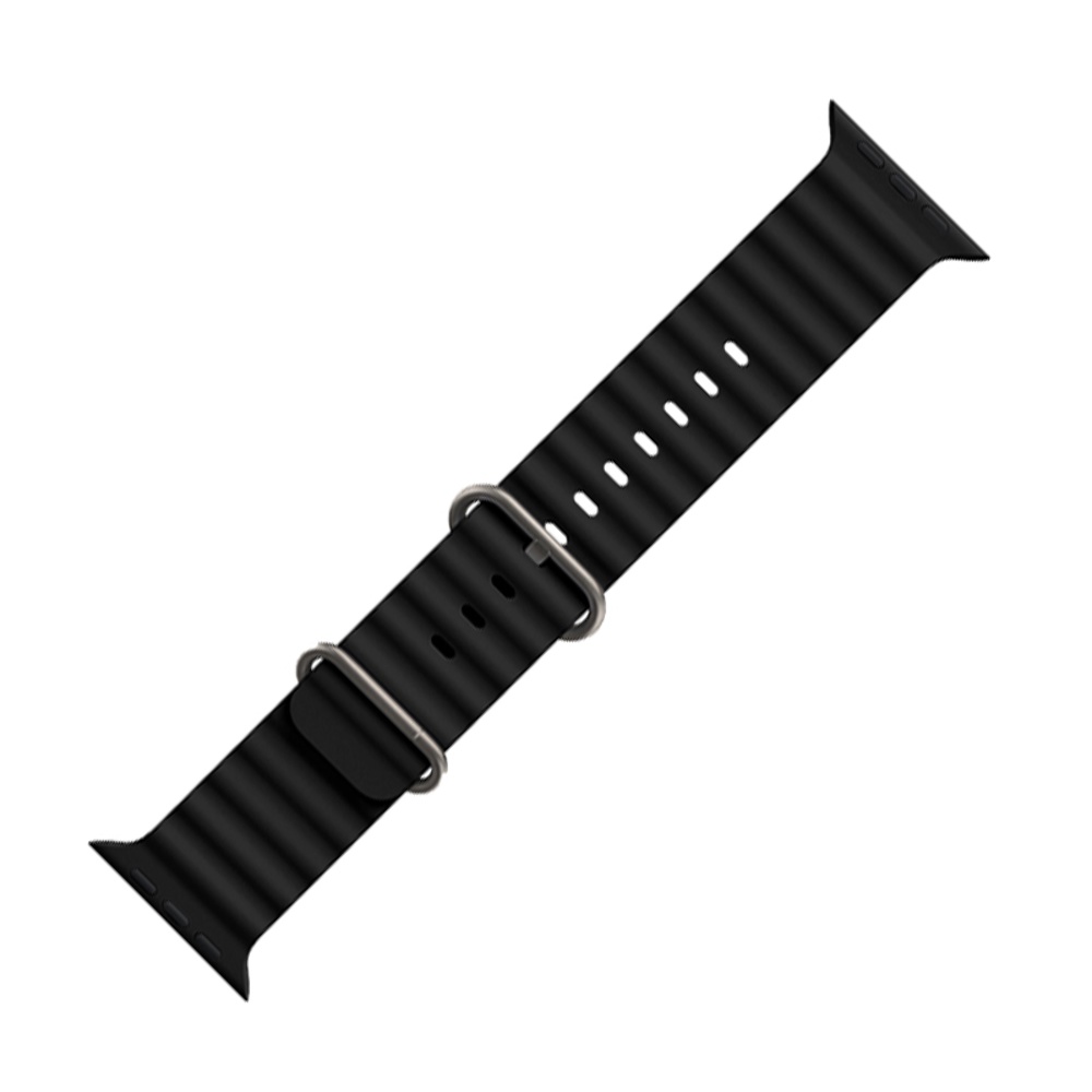 Ремешок силиконовый Hoco iWatch WA12 marine double buckle 42/ 44/ 45/ 49mm black
