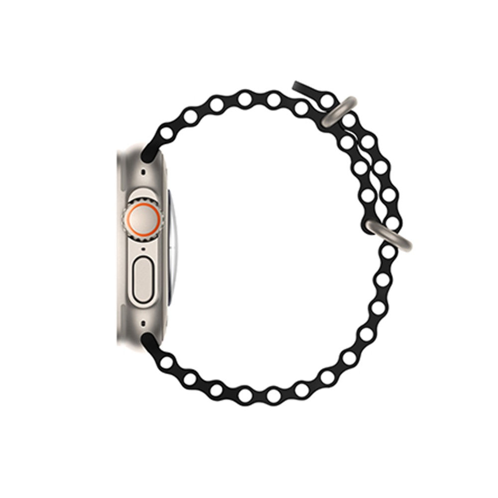Ремешок силиконовый Hoco iWatch WA12 marine double buckle 42/ 44/ 45/ 49mm black