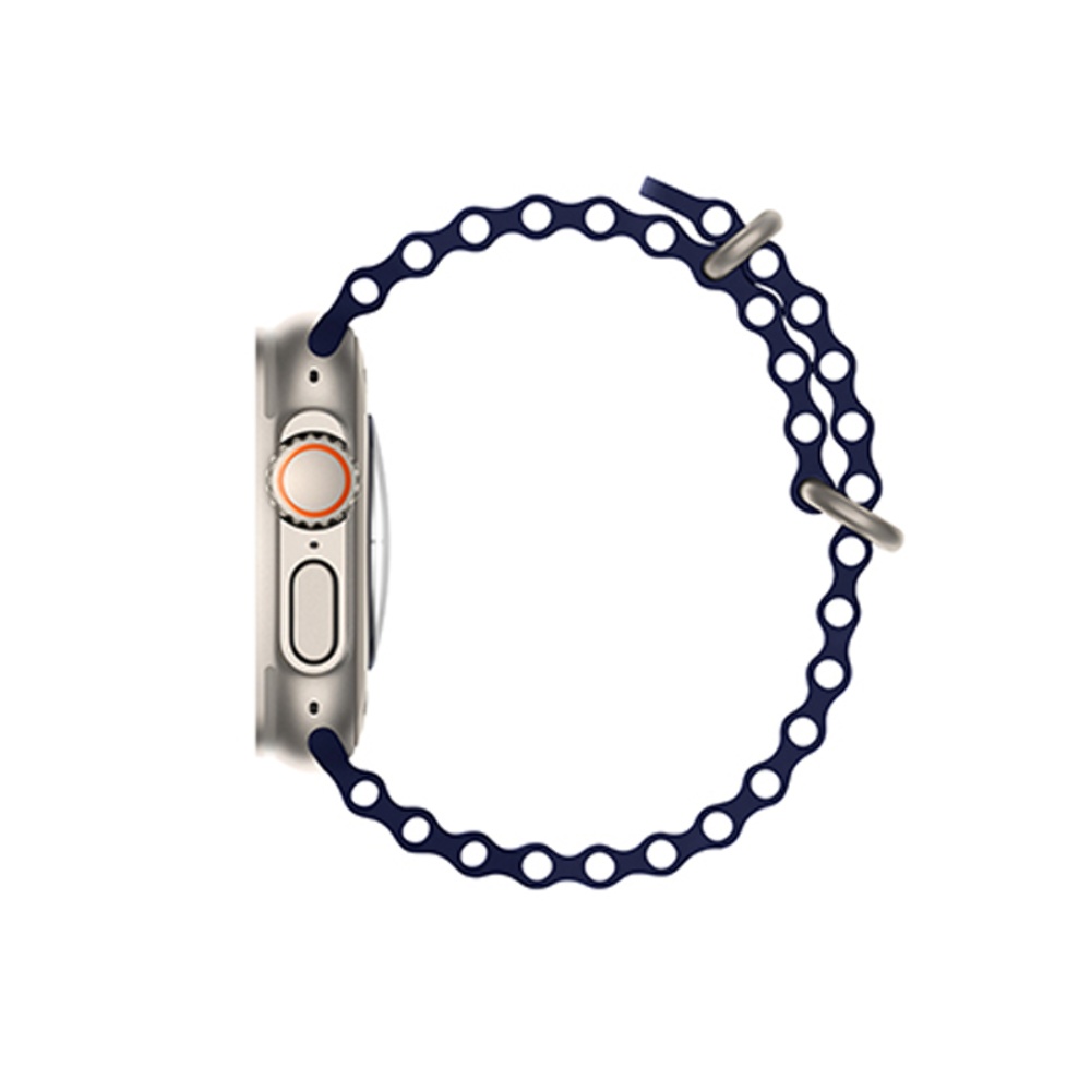 Ремешок силиконовый Hoco iWatch WA12 marine double buckle 42/ 44/ 45/ 49mm blue