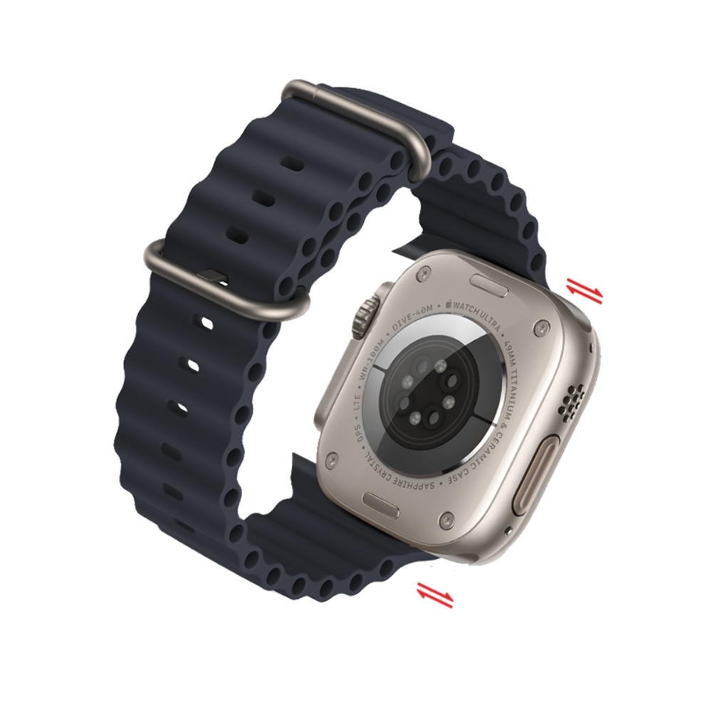 Ремешок силиконовый Hoco iWatch WA12 marine double buckle 42/ 44/ 45/ 49mm midnight blue