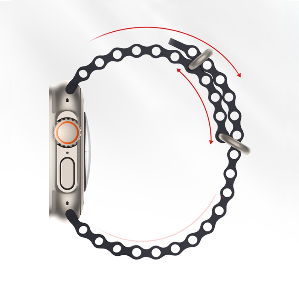 Ремешок силиконовый Hoco iWatch WA12 marine double buckle 42/ 44/ 45/ 49mm midnight blue