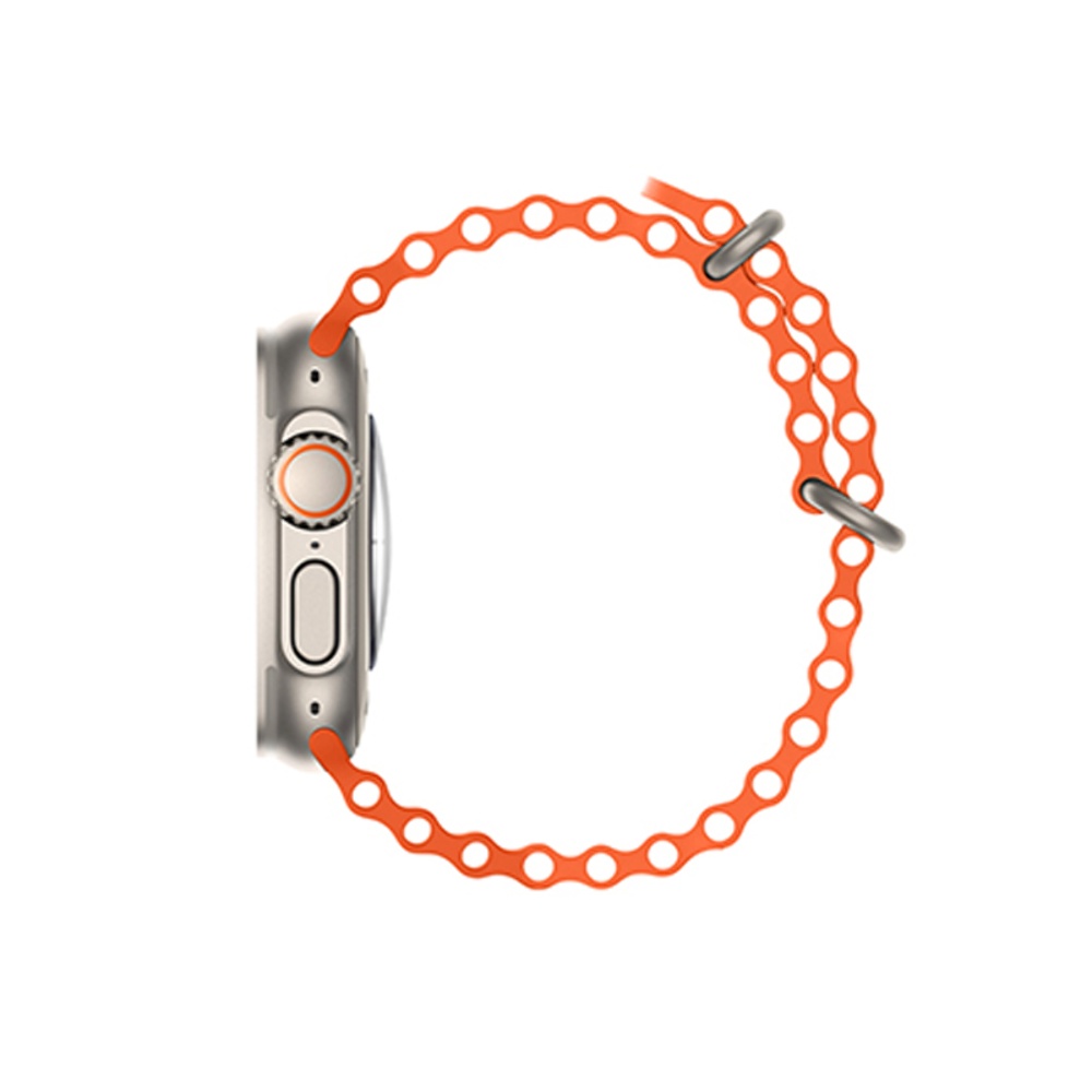 Ремешок силиконовый Hoco iWatch WA12 marine double buckle 42/ 44/ 45/ 49mm orange