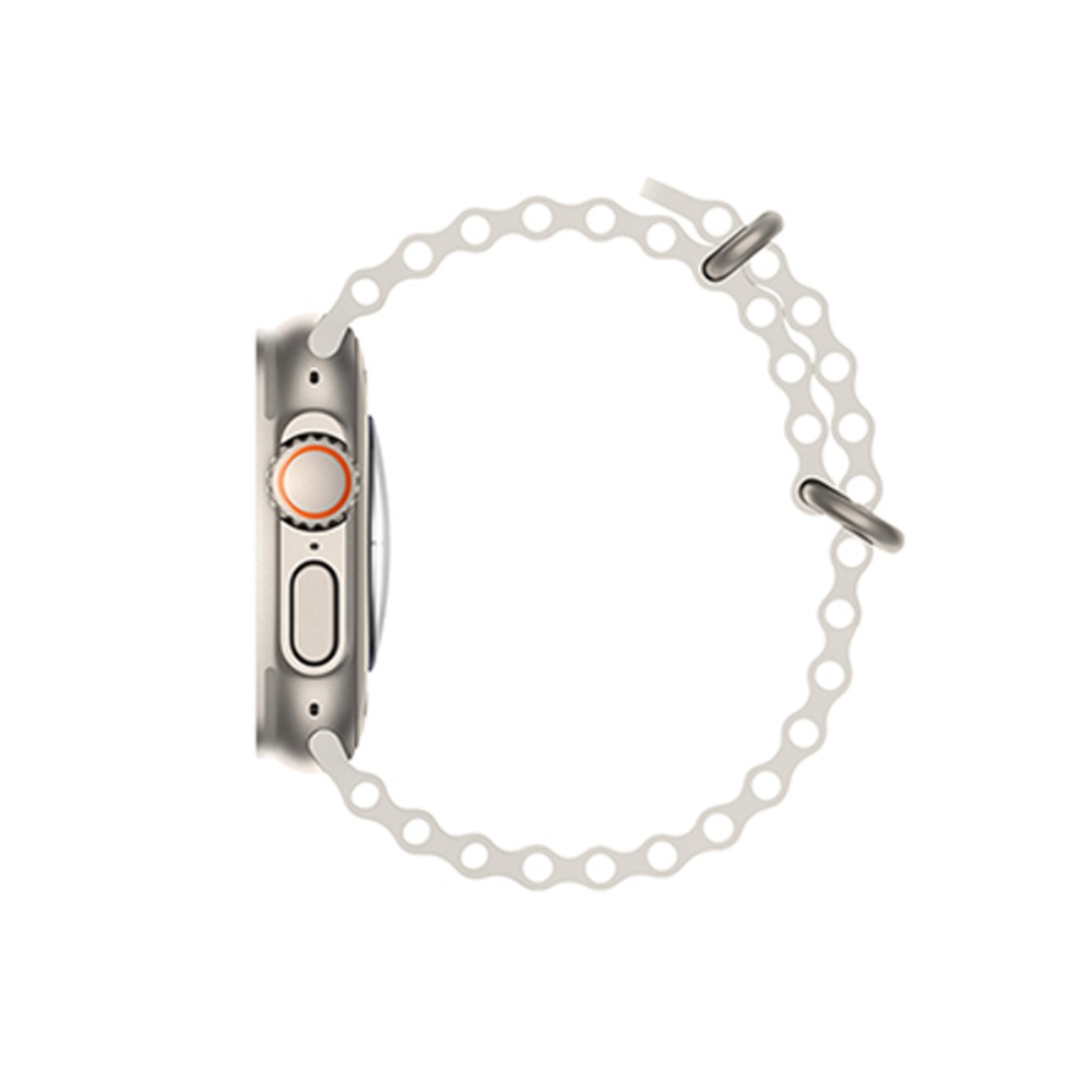 Ремешок силиконовый Hoco iWatch WA12 marine double buckle 42/ 44/ 45/ 49mm white